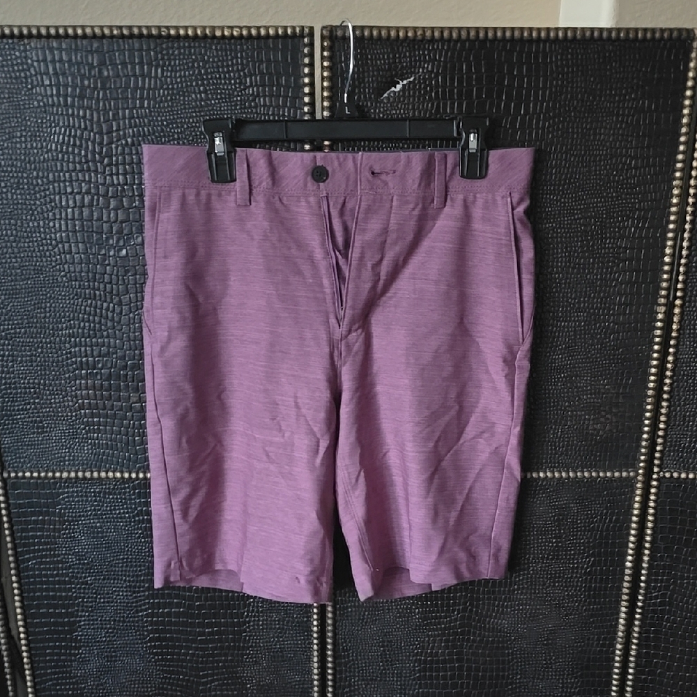 Purple Flat Front Casual Shorts
